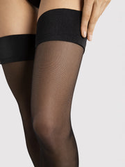 Halterlose Strümpfe Glam – Satin-Bund & Minimalistisch