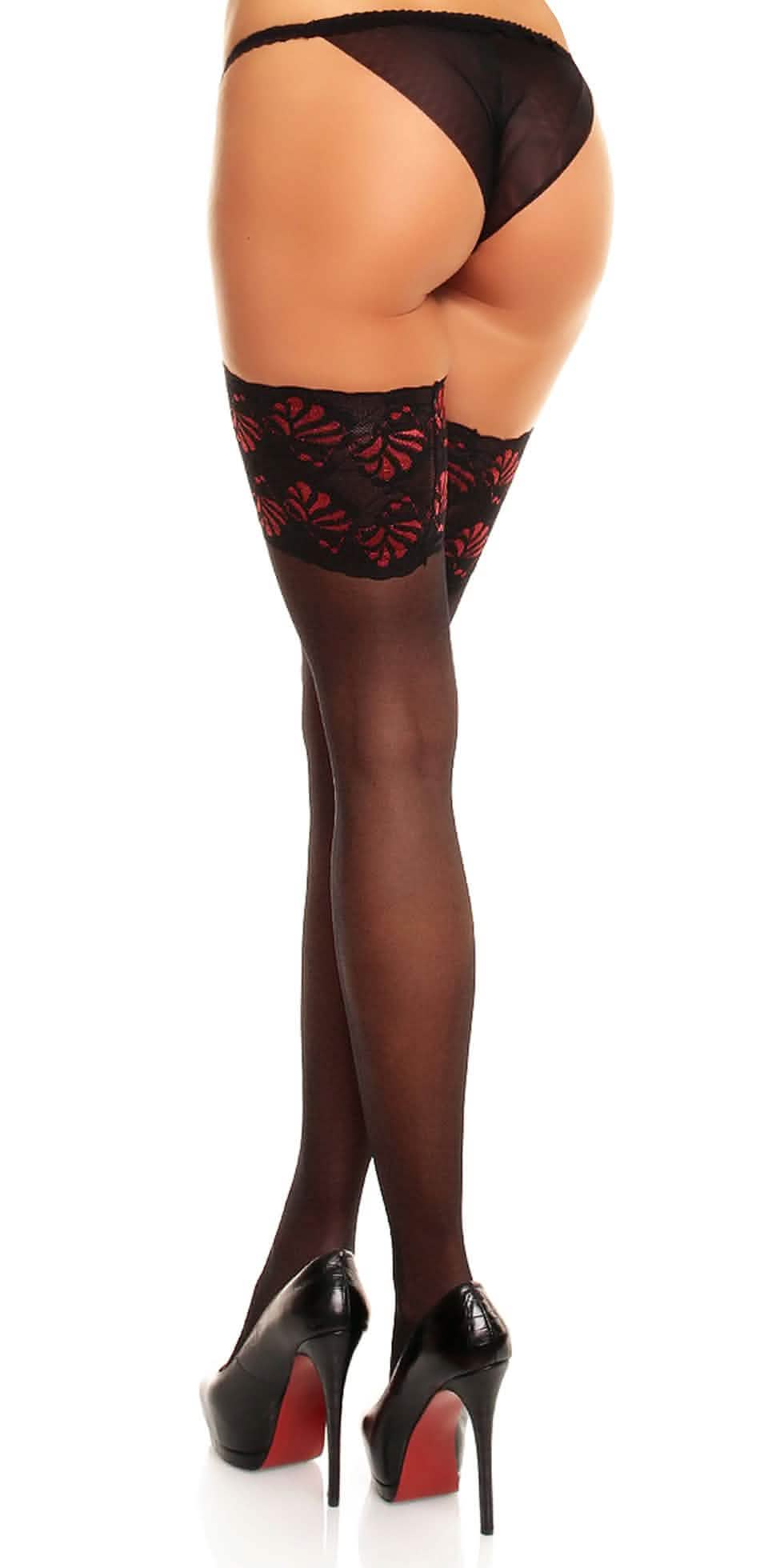 Strumpfhose Transparent Übergröße XL bis 4XL Schwarz Hoher Komfortbund