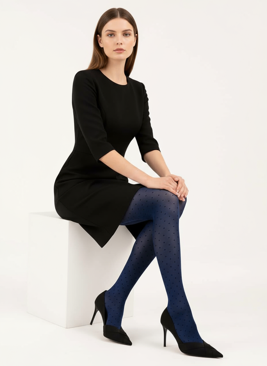 Blaue Strumpfhose Blickdicht - Dry Pastel