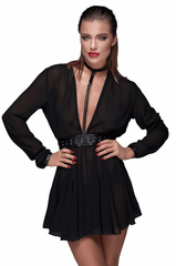 Chiffon-Minikleid mit Halsband für Elegante Anlässe Damen