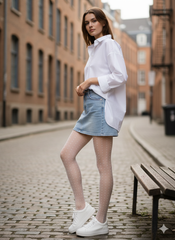 Weiße Strumpfhose mit Punkten - Charlize