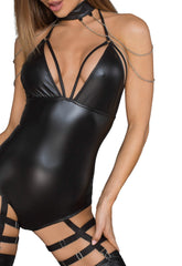 Wetlook Body mit Strapsgürtel für Verführerische Looks