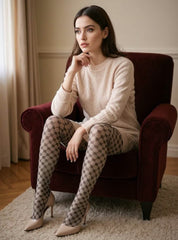 Graue Strumpfhose mit Muster - The French