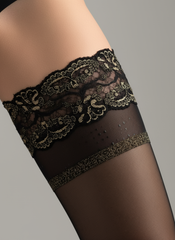 Sheer Glitter Lace Top Stockings - Shiva