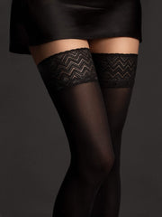 Schwarze halterlose Nylonstrümpfe 60 DEN - Ester