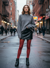 Rote Strumpfhose Blickdicht - Fusil