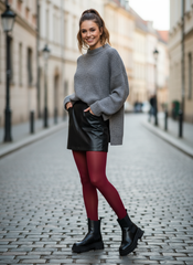 Medias semitransparentes en rojo (40 DEN) – Paula