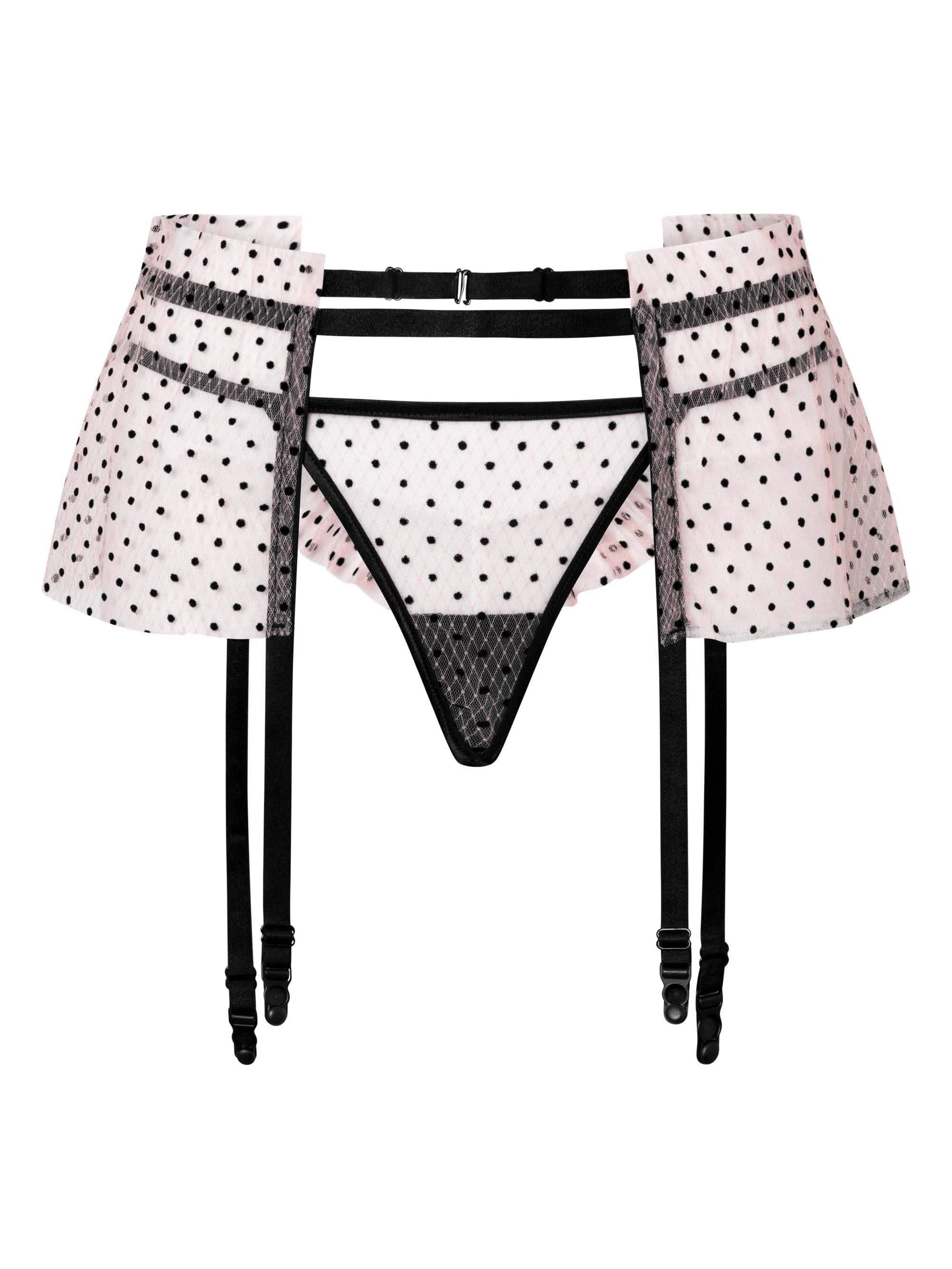 Sexy 3er Tüll Set: Transparentes Oberteil und Slip