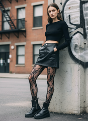 Sale: Spitzen Strumpfhose - Donatella - Größe S