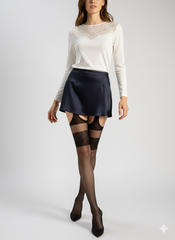 Straps-Strumpfhose mit Leopardenmuster - Amour Sauvage