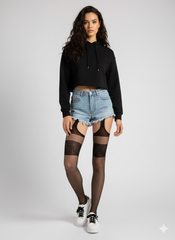 Straps-Strumpfhose mit Leopardenmuster - Amour Sauvage