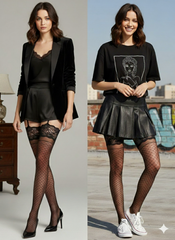 Transparente halterlose Strümpfe - mit edler Spitze - Edith