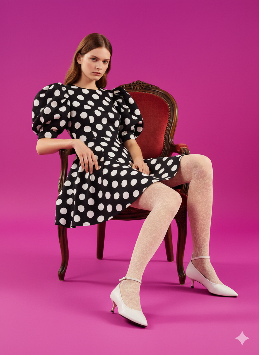 Weiße Strumpfhose mit Muster - Ariel