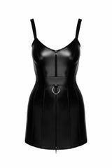 Sale: Wetlook-Minikleid mit Ringgürtel - Größe S
