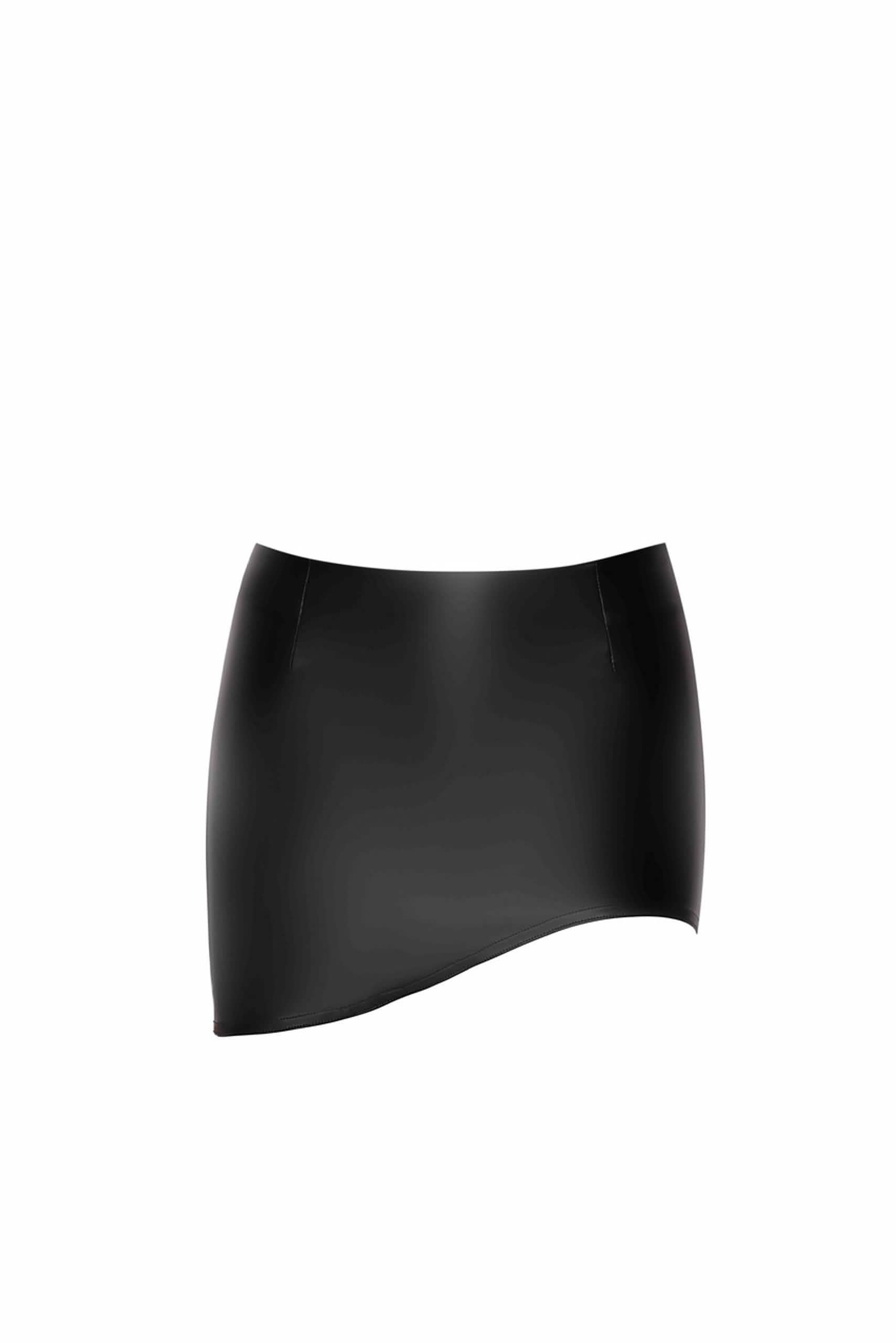 Asymmetrischer Wetlook Minirock für Verführerische Auftritte