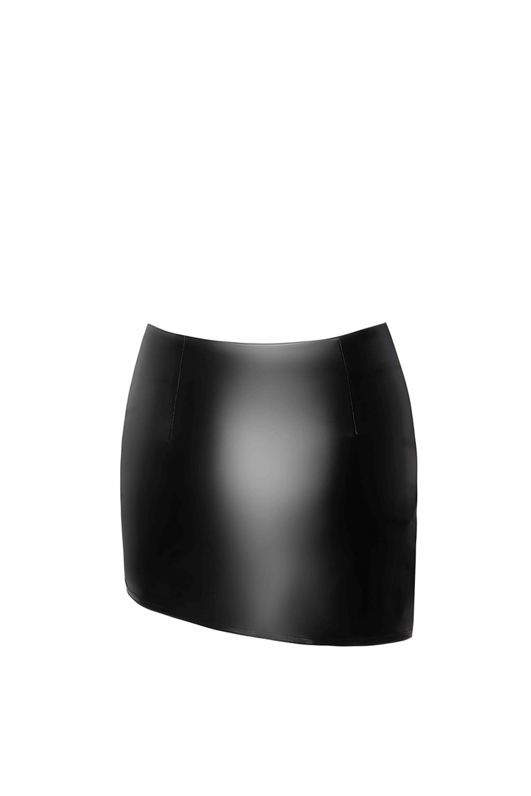 Asymmetrischer Wetlook Minirock für Verführerische Auftritte