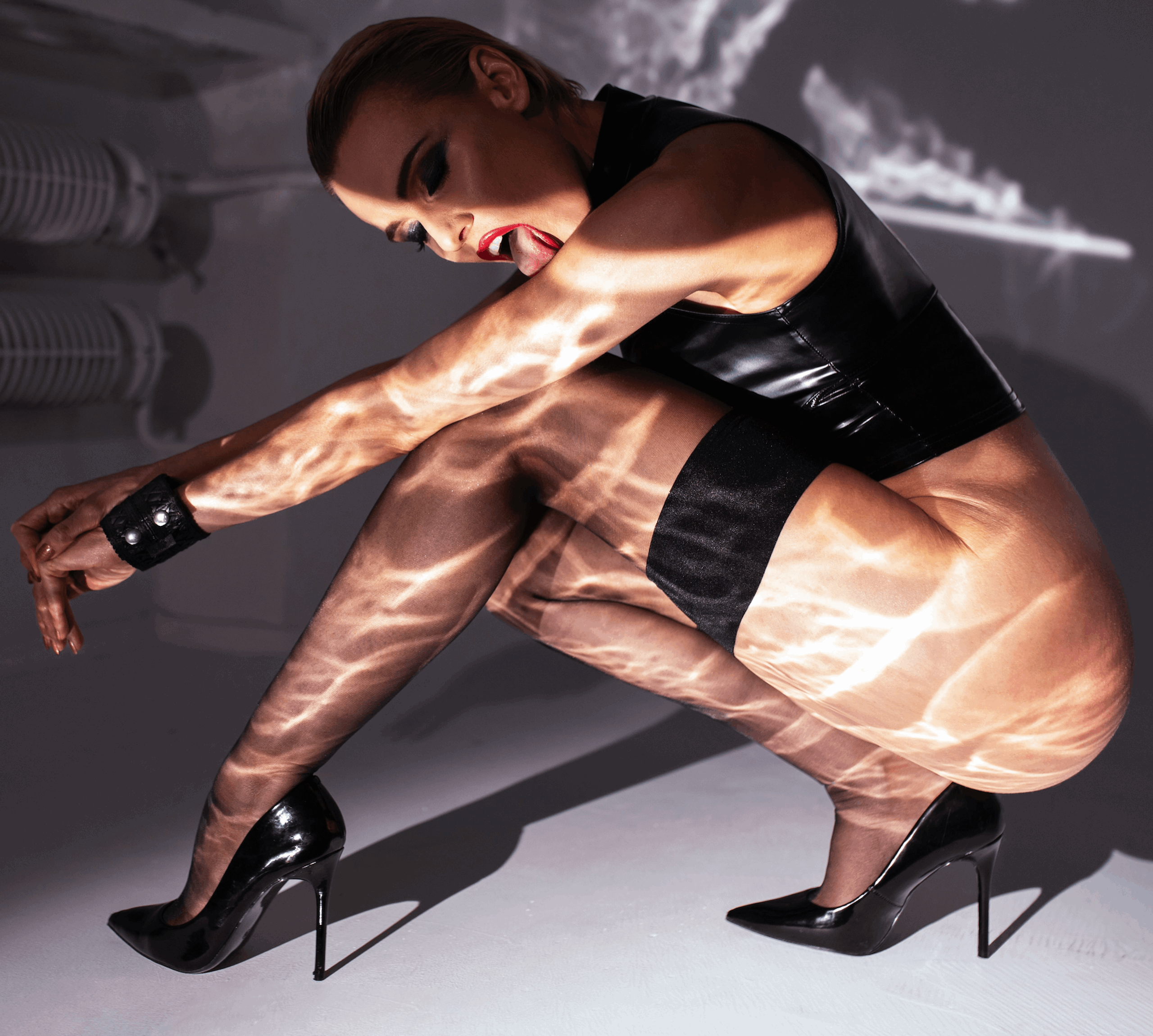 Wetlook Top mit PVC Korsett für Verführerische Looks