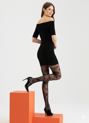 Sale: Strumpfhose mit Blumenmuster Velvet Rose Größe S