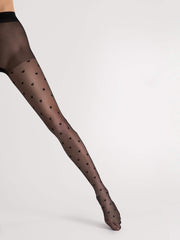 Strumpfhose mit Herzen - Love Potion - Schwarz