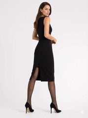 Nylonowe pończochy samonośne z szwem i koronką – Celia