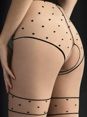 SALE: Weiße Ouvert Strumpfhose STARLIGHT Im Schritt Offen Weiß - Größe S