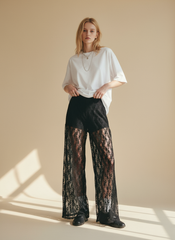 Weit geschnittene Spitzenhose - Lässig & Stilvoll