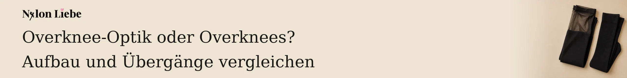 Strumpfhose mit unterschiedlich dichten Partien neben separaten schwarzen Overknee-Socken.
