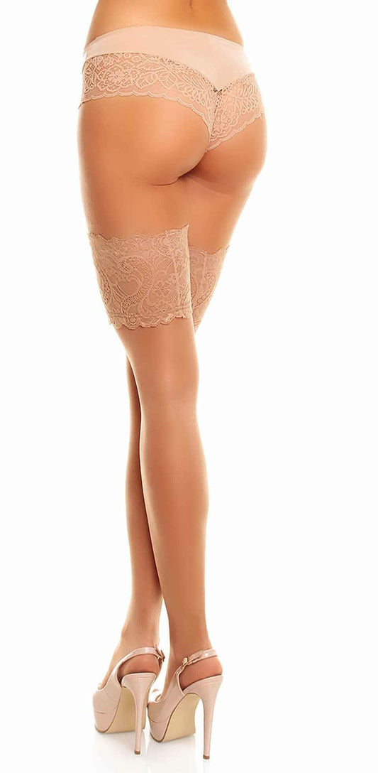 Strumpfhose Halterlos Übergröße XL bis 4XL Schwarz Komfortbund