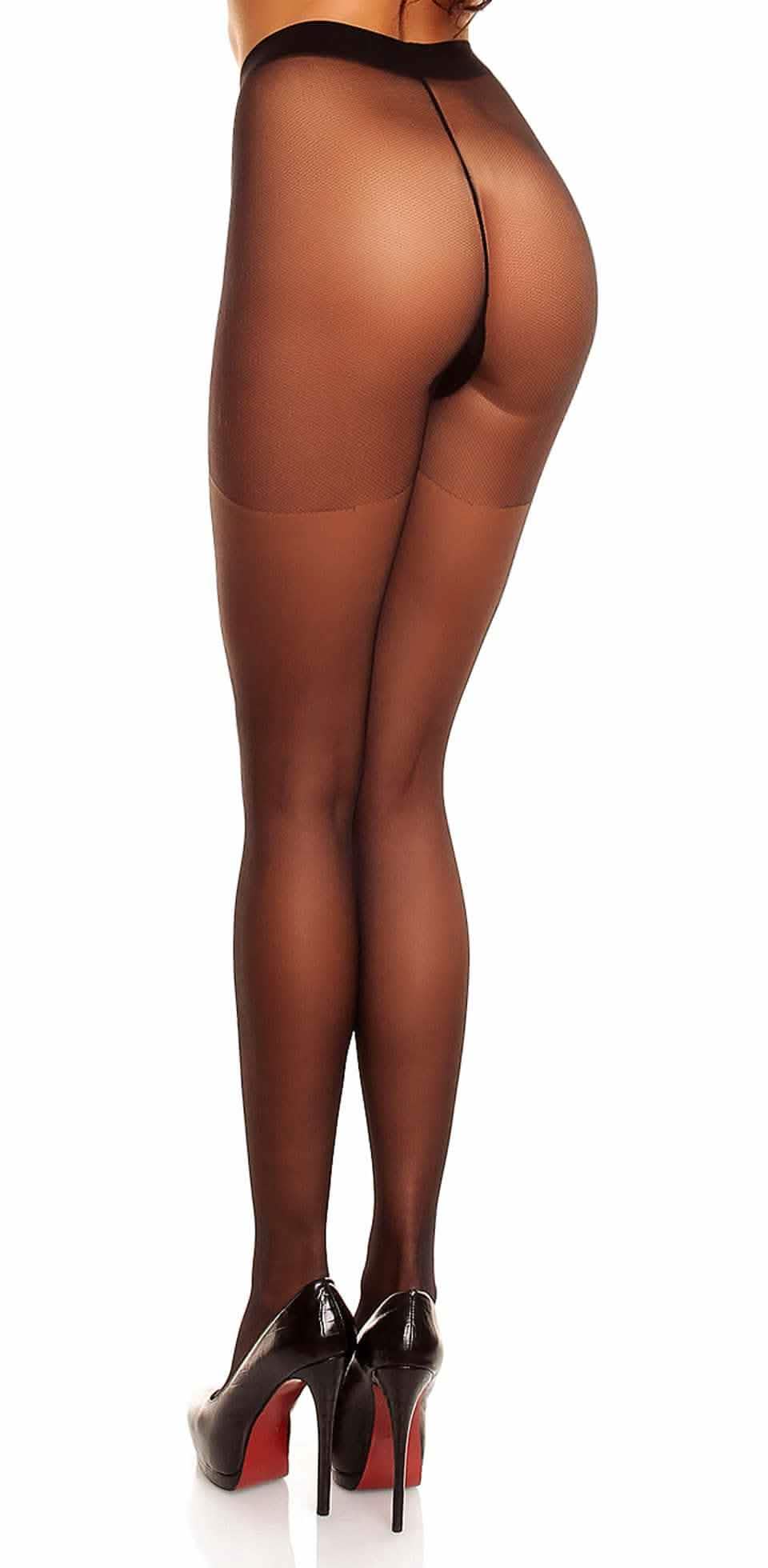 Strumpfhose Transparent Übergröße XL bis 4XL Schwarz Hoher Komfortbund