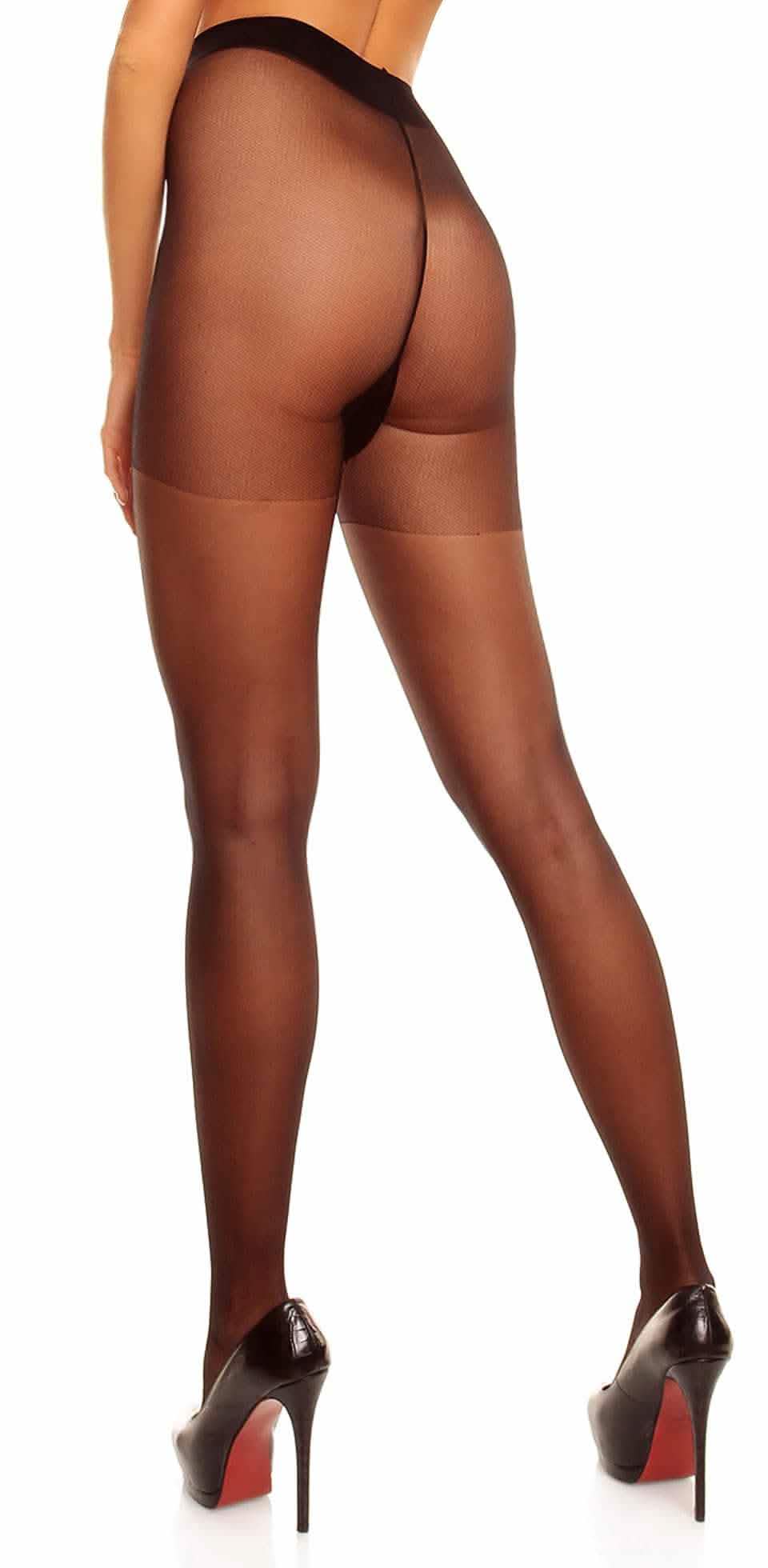 Satin Matt Feinstrumpfhose Übergröße XL bis 4XL Schwarz Hoher Komfortbund