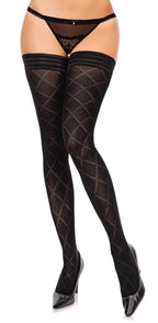 Strumpfhose Transparent Übergröße XL bis 4XL Schwarz Halterlos Silikonband