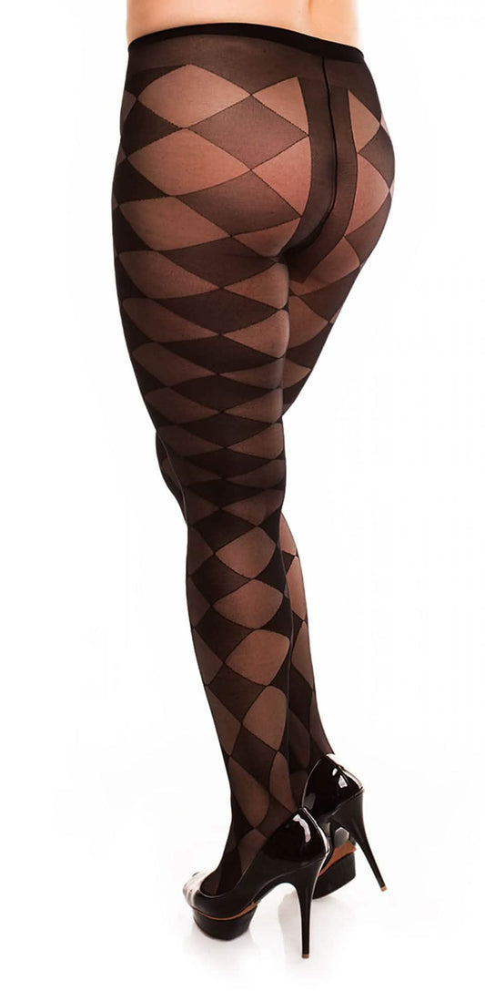 Strumpfhose Seidig Übergröße XL bis 4XL Schwarz Hoher Komfortbund