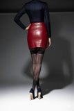 Verführerische Strumpfhose mit Rücknaht & Spitzenmuster