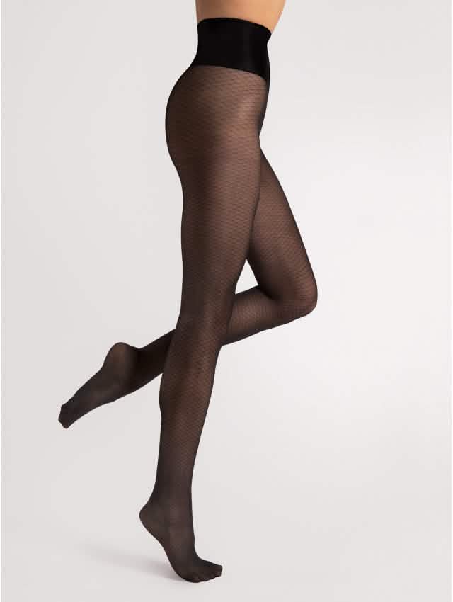 Formende High Waist Strumpfhose mit Netz-Muster – Sierra