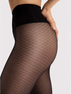 Formende High Waist Strumpfhose mit Netz-Muster – Sierra