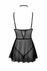 Kinky Babydoll mit Choker für Elegante Nächte - Nylon Liebe