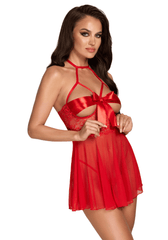 Kurzes Babydoll Kleid Rot