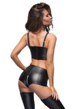 Sexy Wetlook Short mit Reißverschluss - High Waist