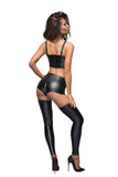 Sexy Wetlook Short mit Reißverschluss - High Waist