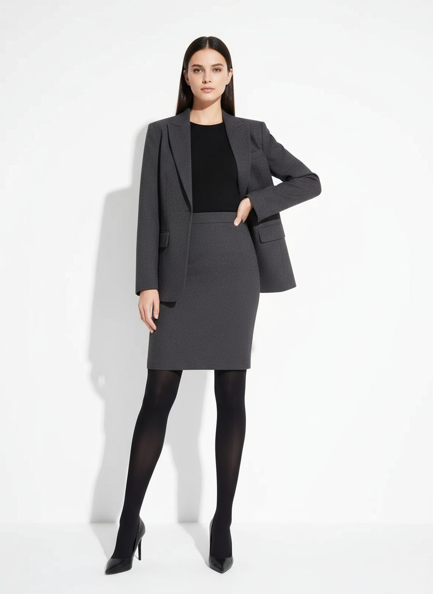 Blickdichte Strumpfhose 100 DEN in Schwarz – Olga Zweitbild