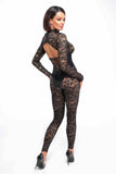 Enigma Catsuit aus Spitze mit Unterbrustmieder von Noir Handmade