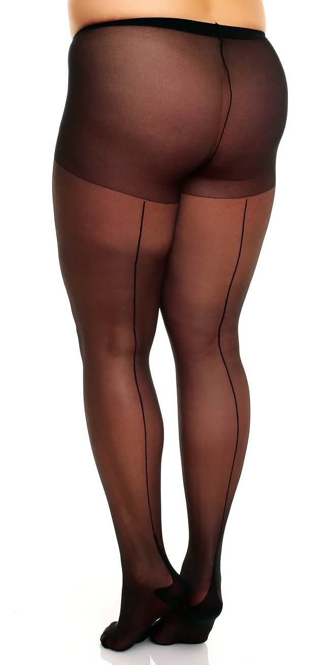 Strumpfhose Amore 20 mit Naht in Übergröße – Gr. 40 bis 62 (XL-4XL) – Retro & Elegant