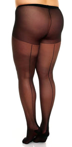 Strumpfhose Amore 20 mit Naht in Übergröße – Gr. 40 bis 62 (XL-4XL) – Retro & Elegant