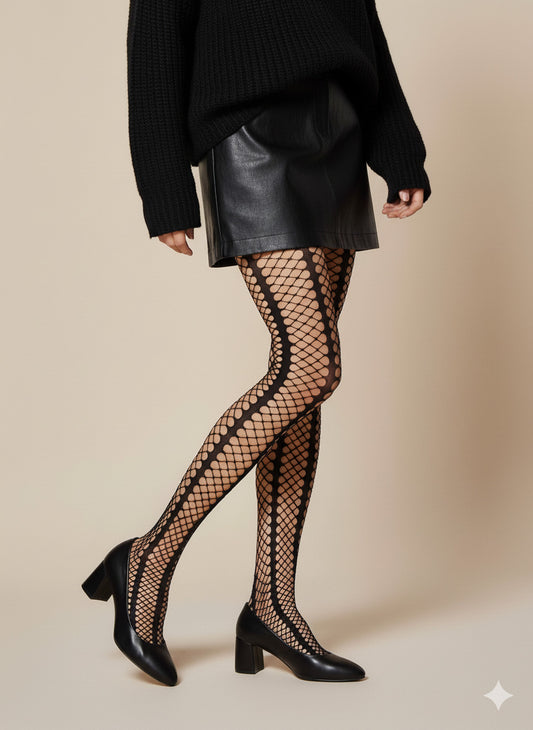 Sale: Netzstrumpfhose Lady Rock Größe M Schwarz Elegant
