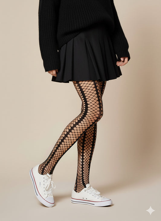 Sale: Netzstrumpfhose Lady Rock Größe M Schwarz Elegant