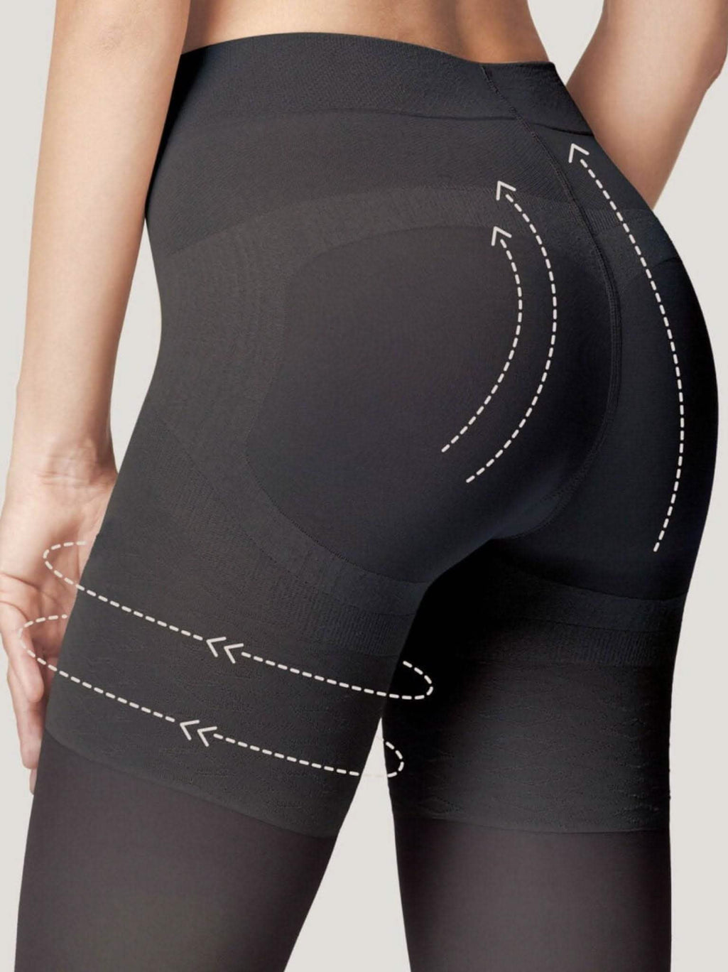 Shapewear Push-up Strumpfhose in Schwarz mit modellierendem Effekt am Gesäß und Oberschenkel