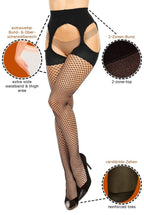 Fischnetz Straps-Strumpfhose Mesh Ouvert in Übergröße – Gr. 40 bis 62 (XL-4XL) – Netz & Straps-Optik