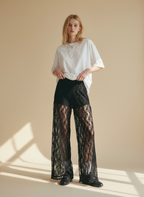 Läpinäkyvät pitsihousut (leveä lahje) – Lace Lounge