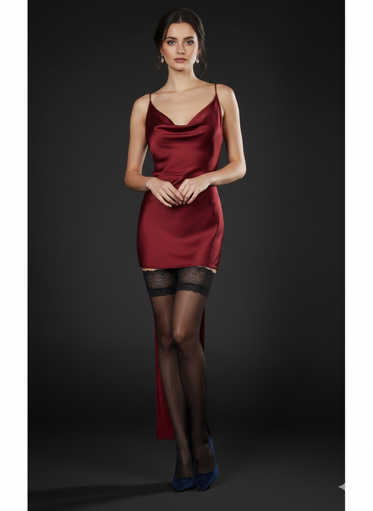 Nylonstrümpfe Eleganza Schwarz – Sinnliche Naht trifft verführerische Spitze